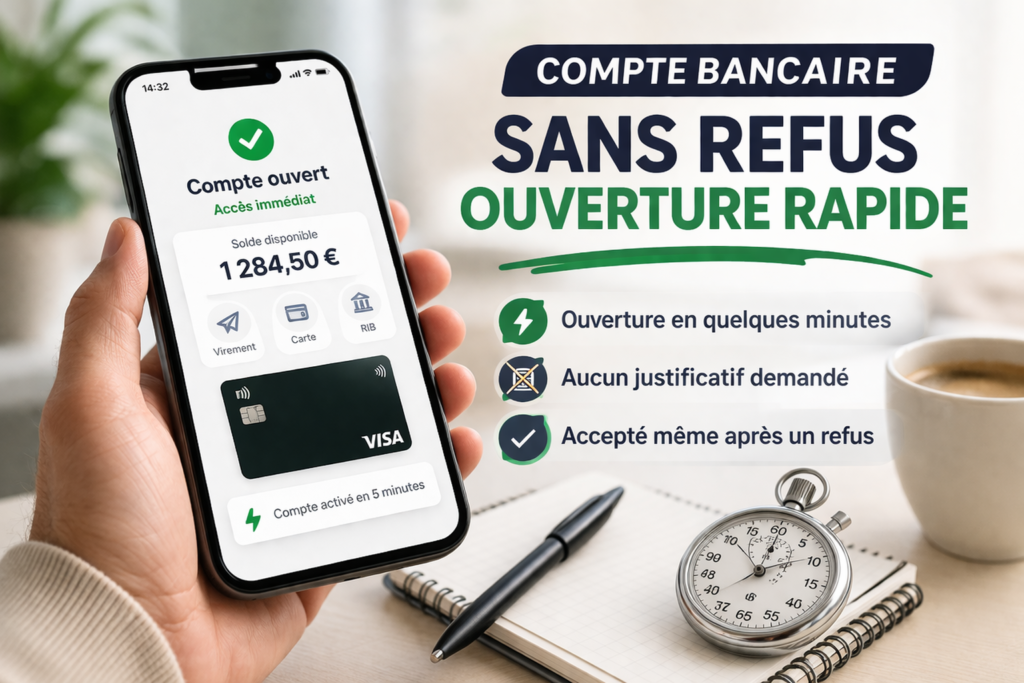 ouvrir un compte bancaire sans justificatif après refus rapidement