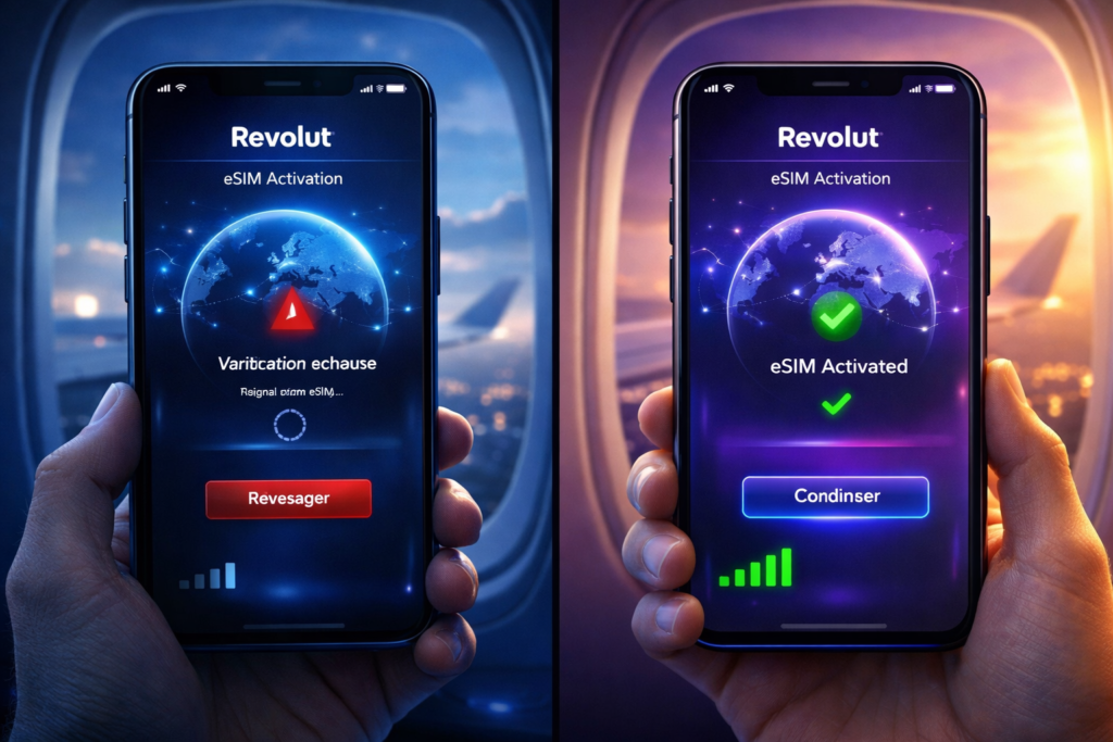 revolut esim avis connexion voyage couverture reseau etranger