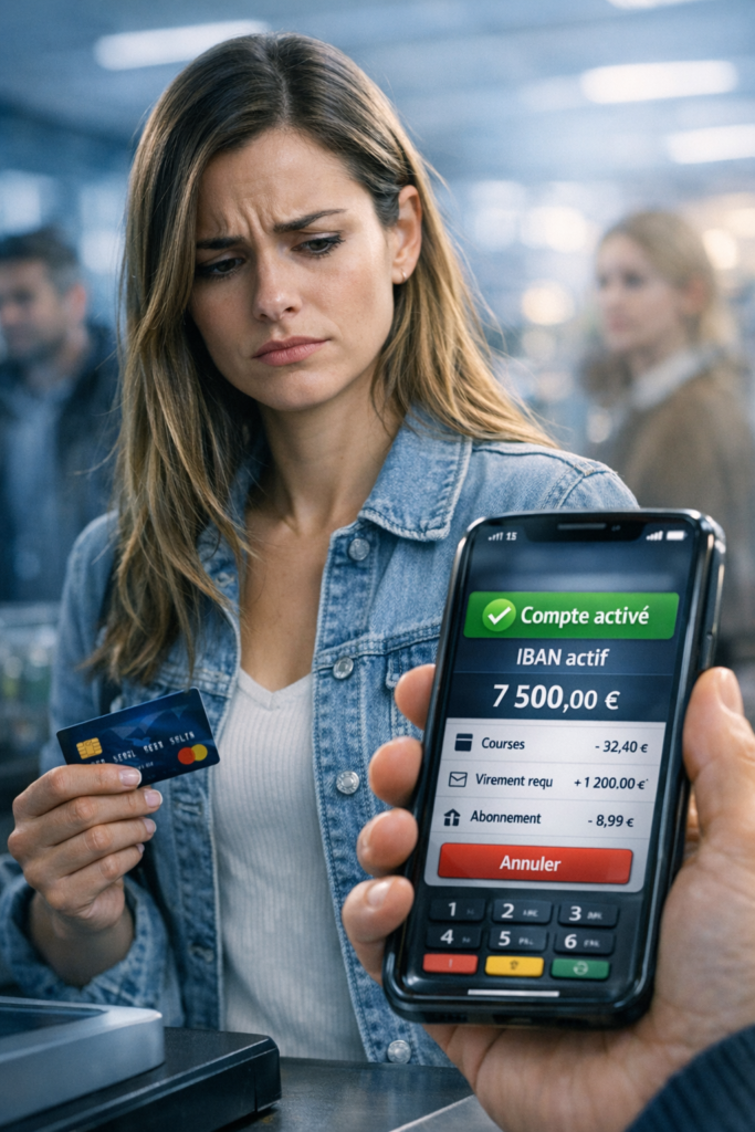 carte bancaire bloquée dépassement découvert paiement refusé à la caisse