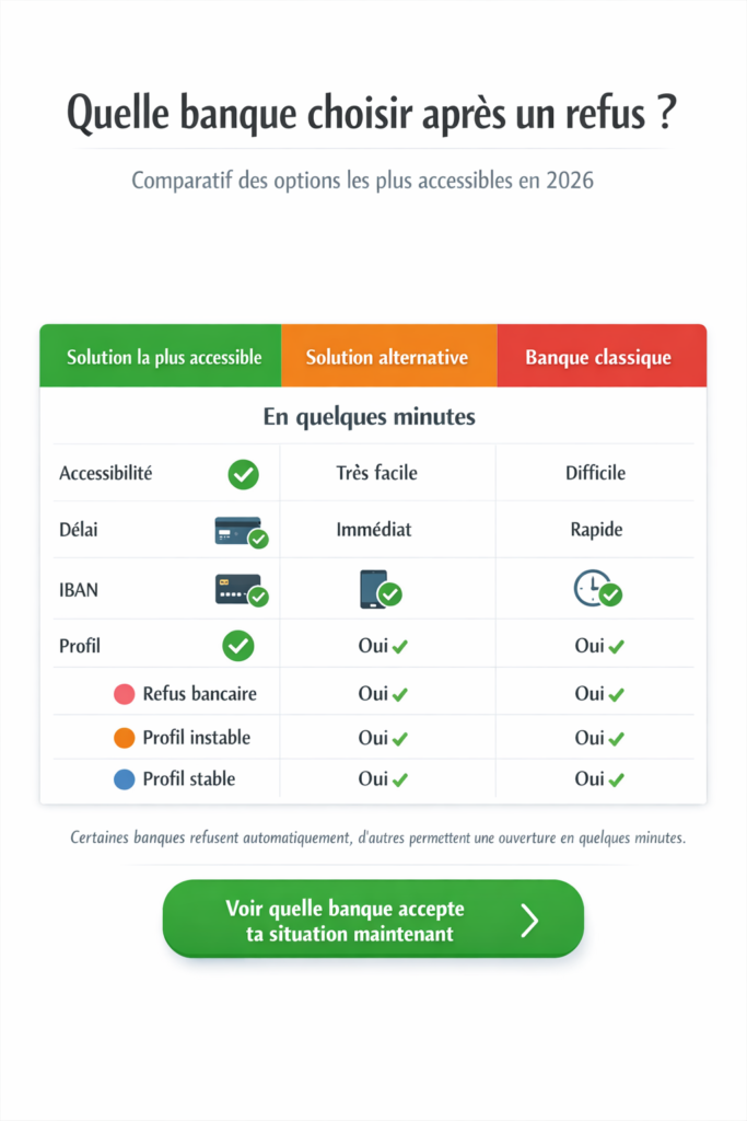 comparatif meilleure banque sans refus avec validation rapide et compte actif immédiatement