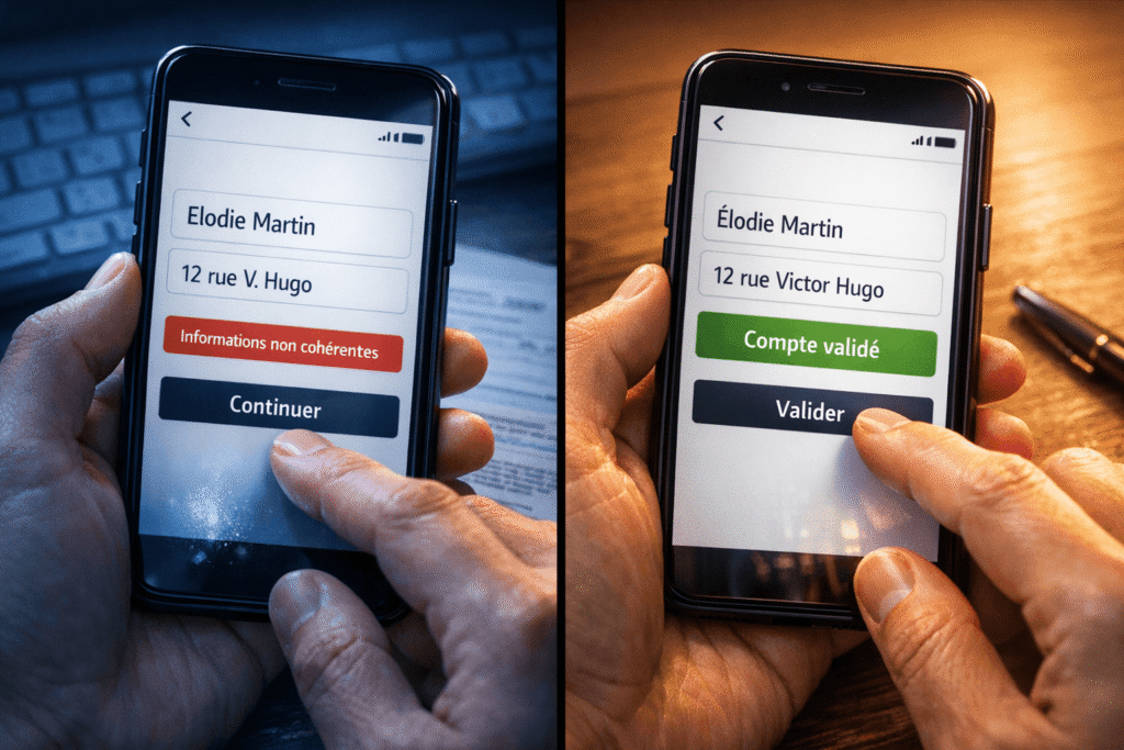 ouvrir un compte bancaire avec erreur dans les informations refus validation corrigée
