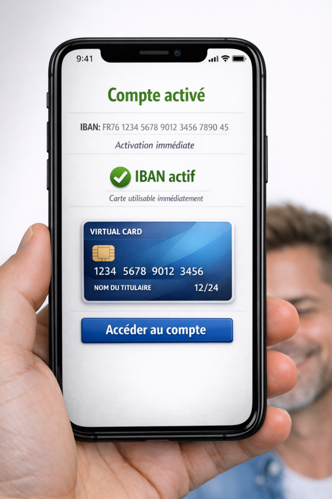 ouvrir un compte bancaire rapidement en ligne avec IBAN actif immédiatement