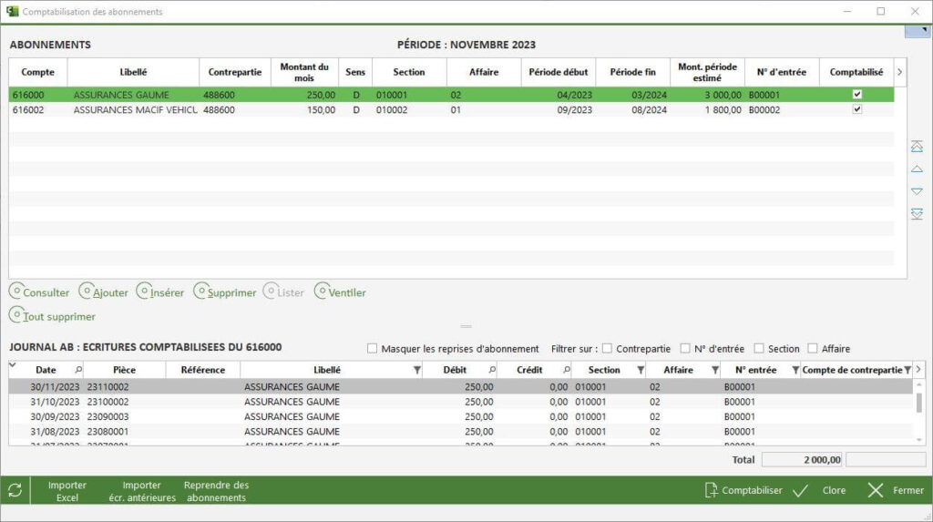 abonnement logiciel quel compte comptable
