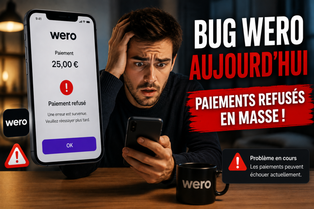 bug wero aujourd hui​paiement refusé application Wero