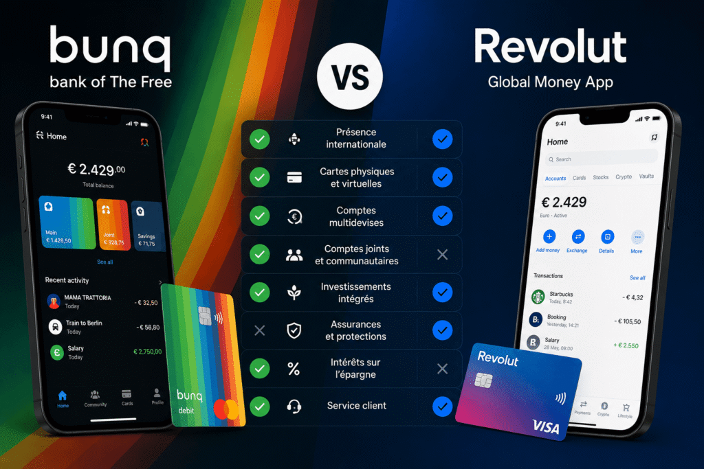 bunq vs revolut comparatif complet des banques en ligne et fintechs en 2026