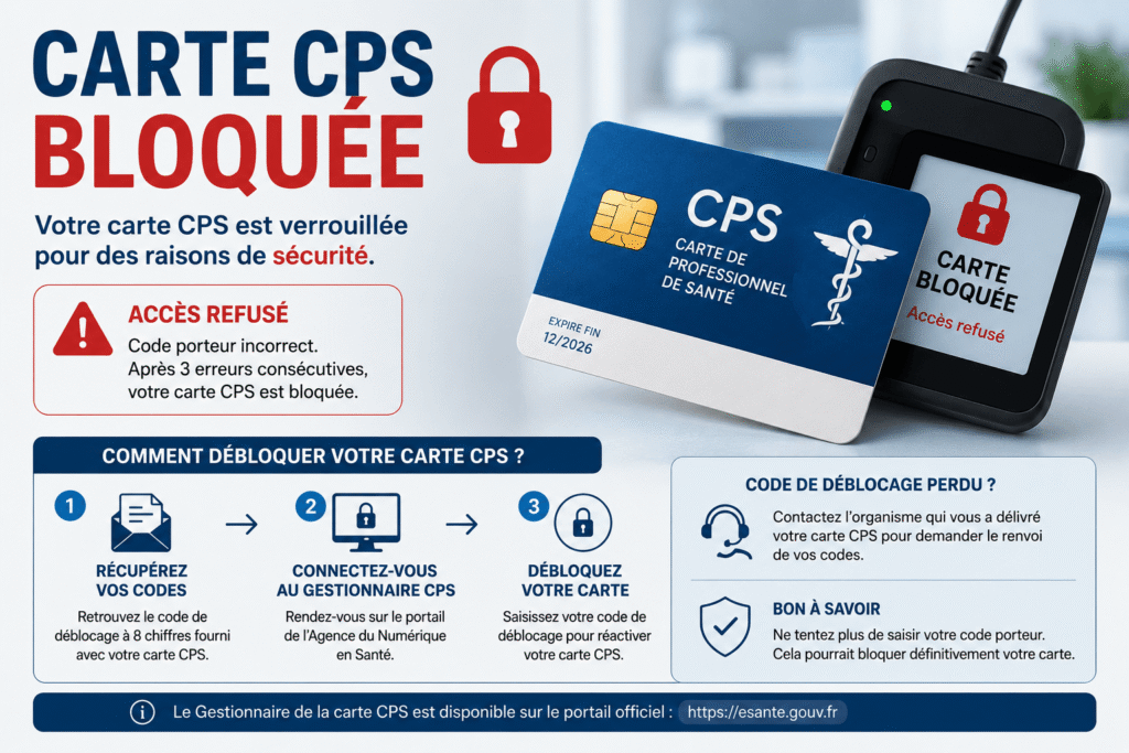 carte cps bloquée avec accès refusé aux services professionnels de santé
