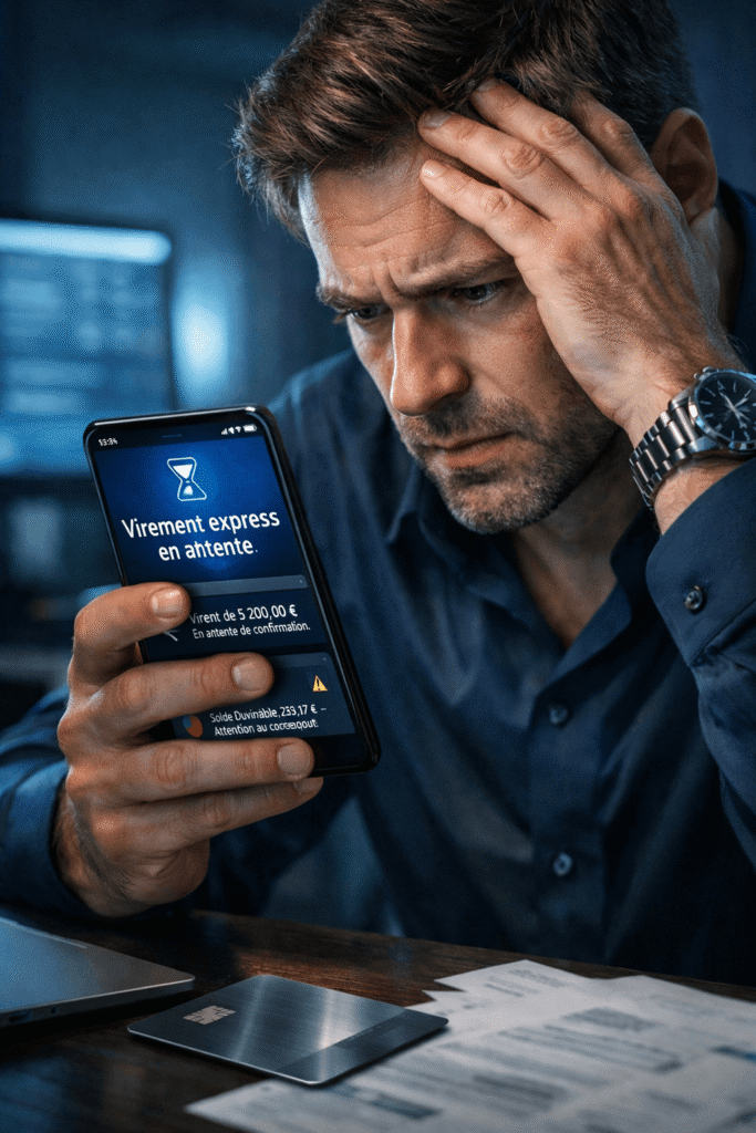 norrsken virement express en attente sur application bancaire fintech