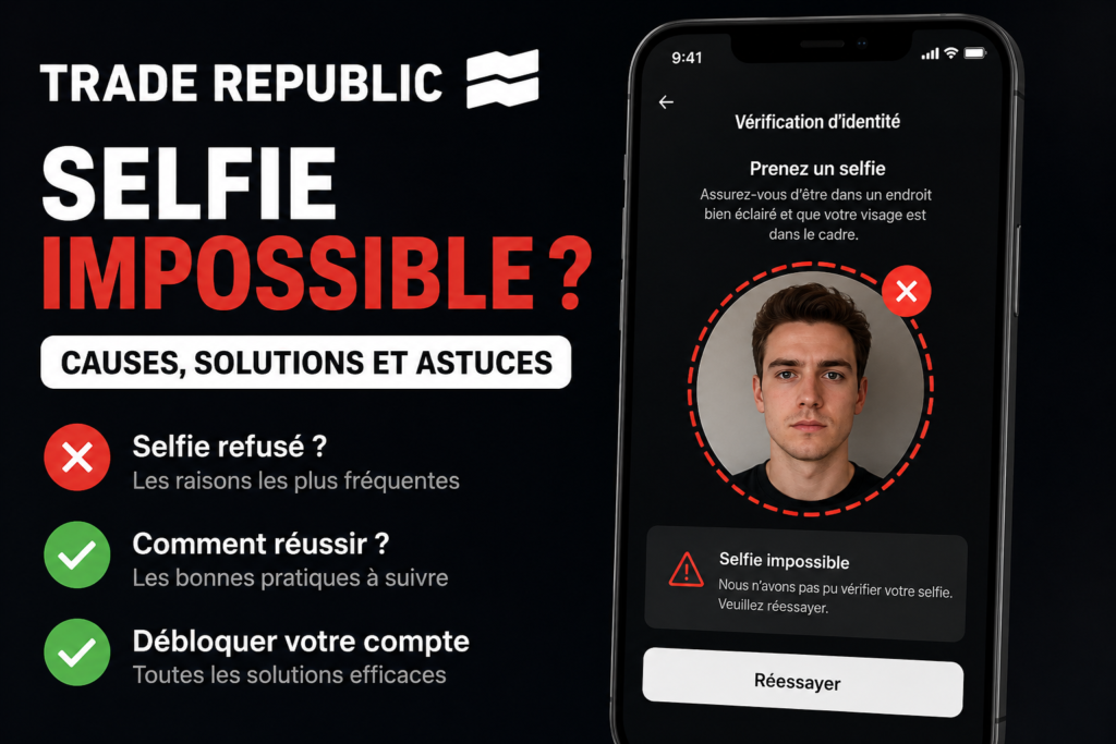 Trade Republic selfie impossible pendant la vérification identité