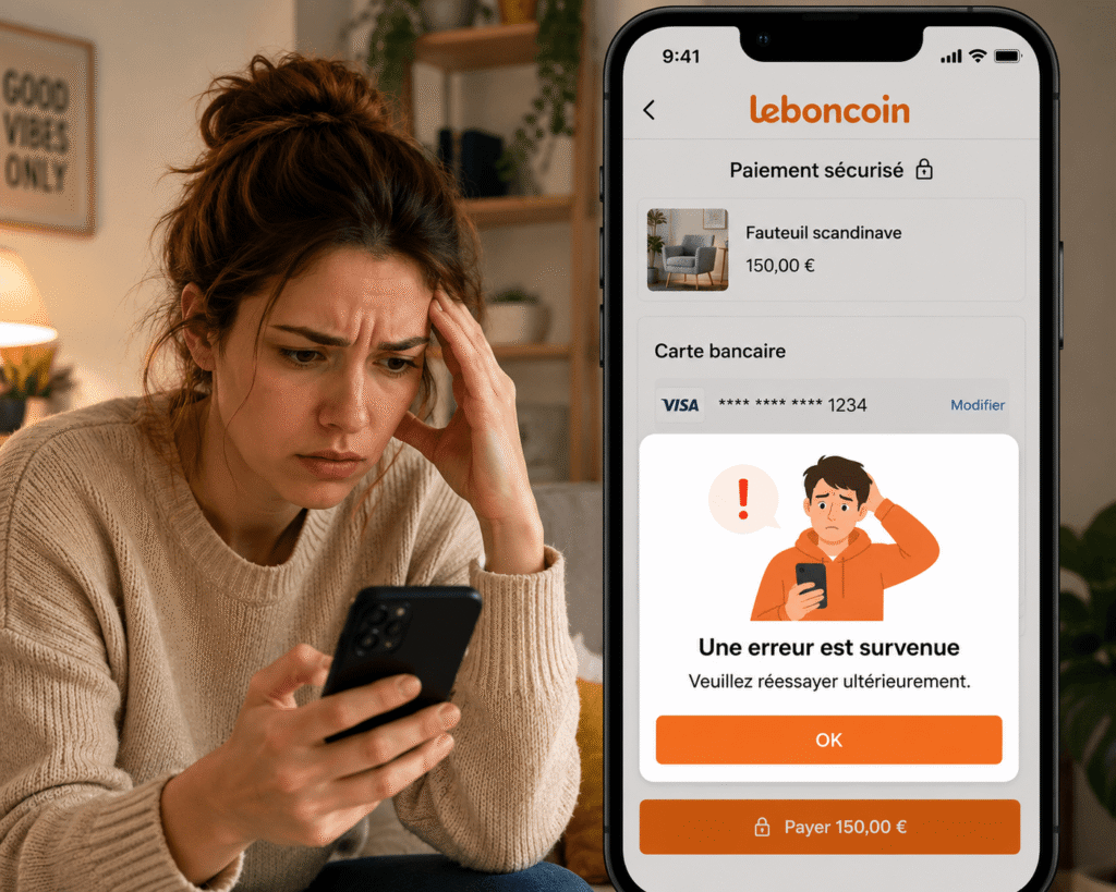  une erreur est survenue veuillez réessayer ultérieurement leboncoin paiement​pendant en attente et sécurisé