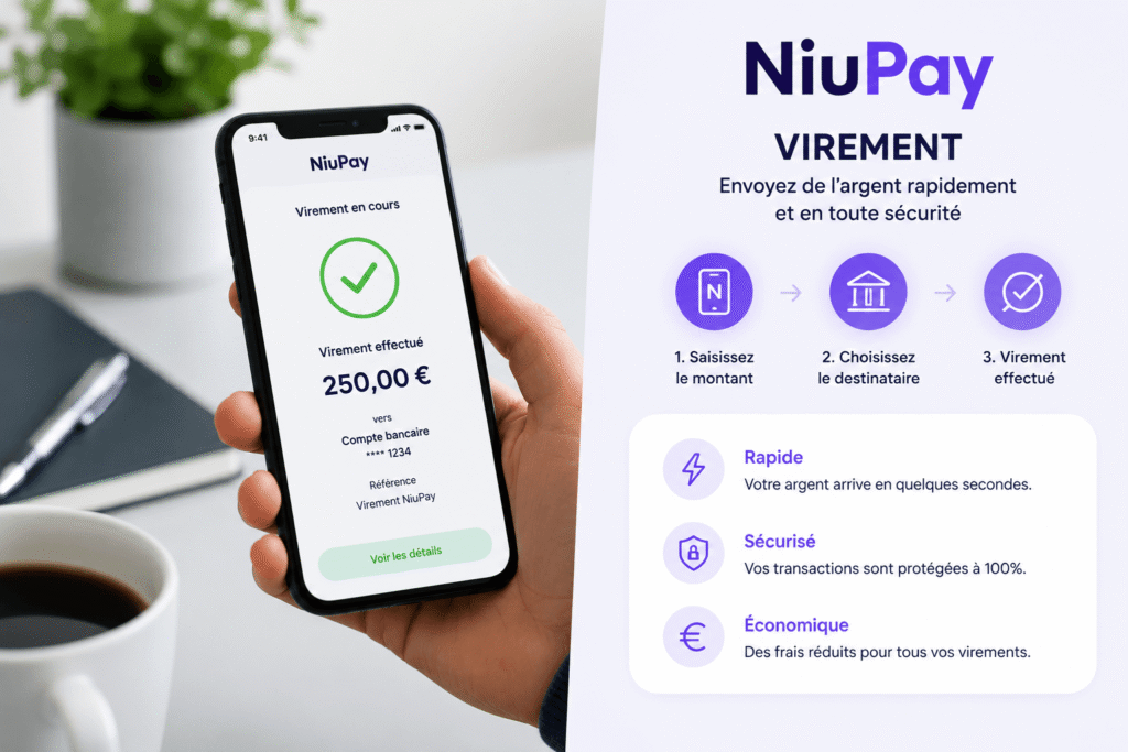 niupay virement confirmation d'un virement bancaire effectué depuis l'application niupay