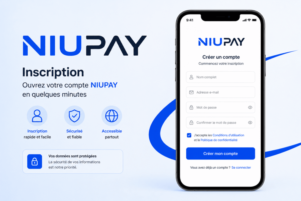 niupay inscription création de compte niupay depuis l'application mobile en ligne