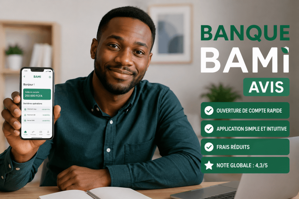 banque bami avis avec analyse des offres bancaires, de l’application mobile et des services proposés aux clients