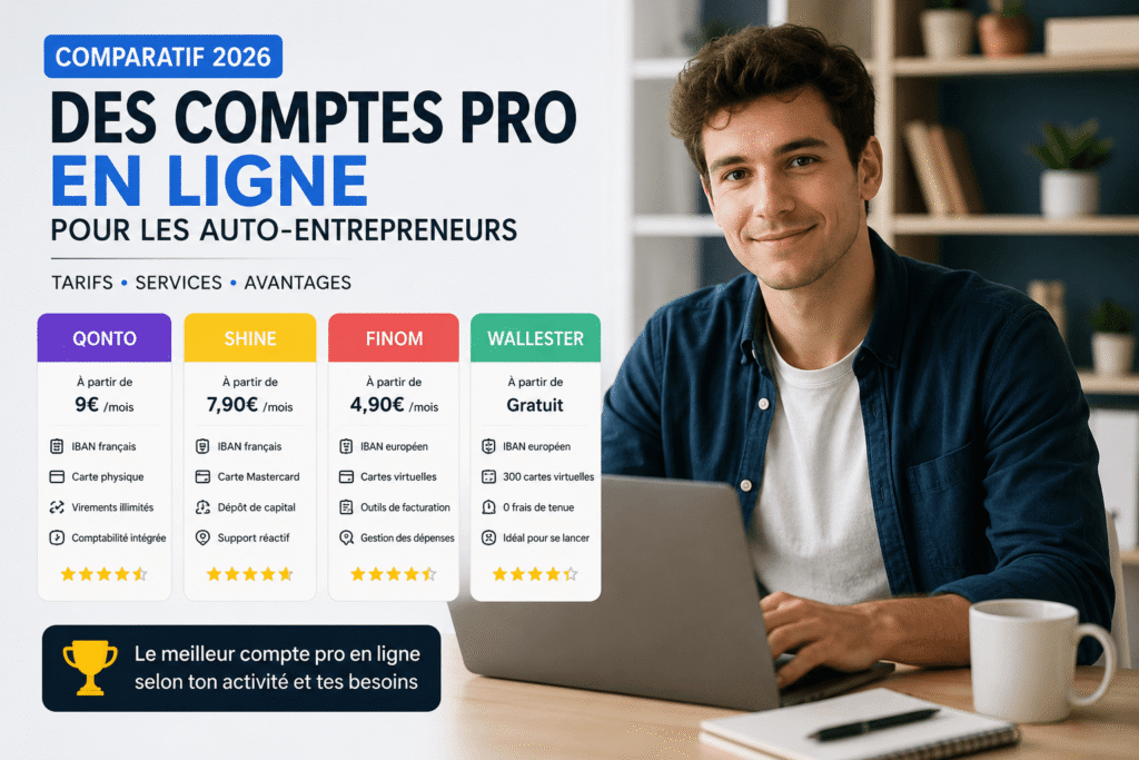 comparatif des comptes pro en ligne pour les auto-entrepreneurs
