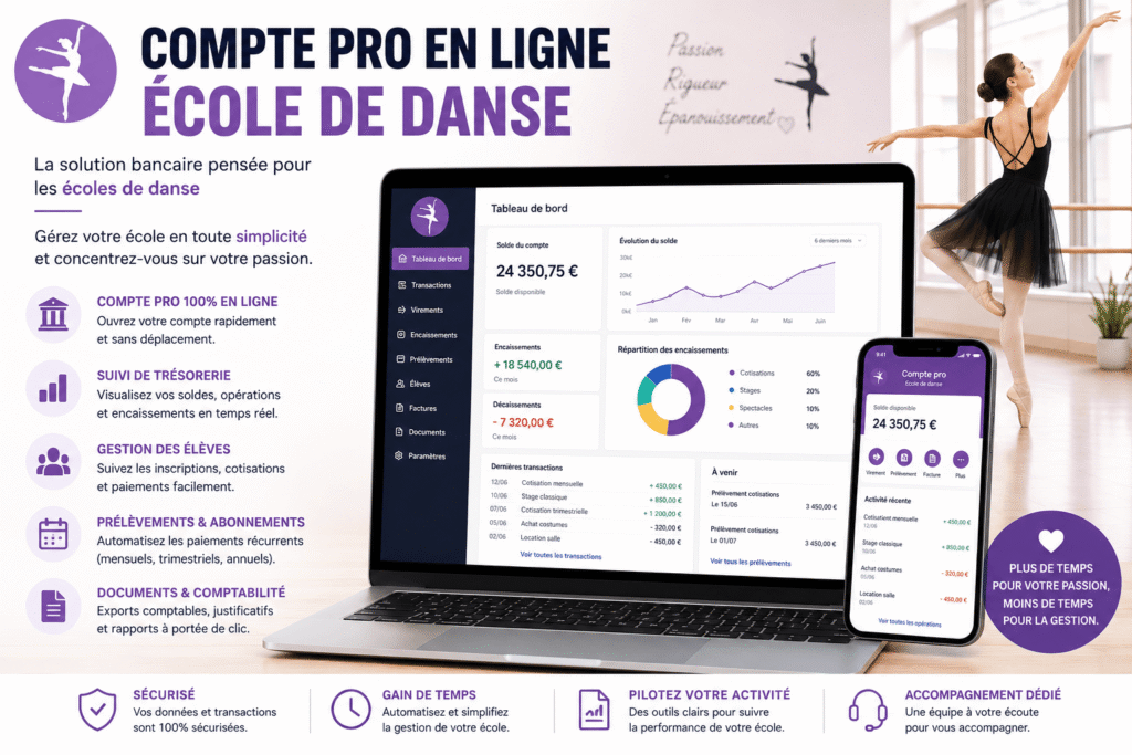 compte pro en ligne école de danse