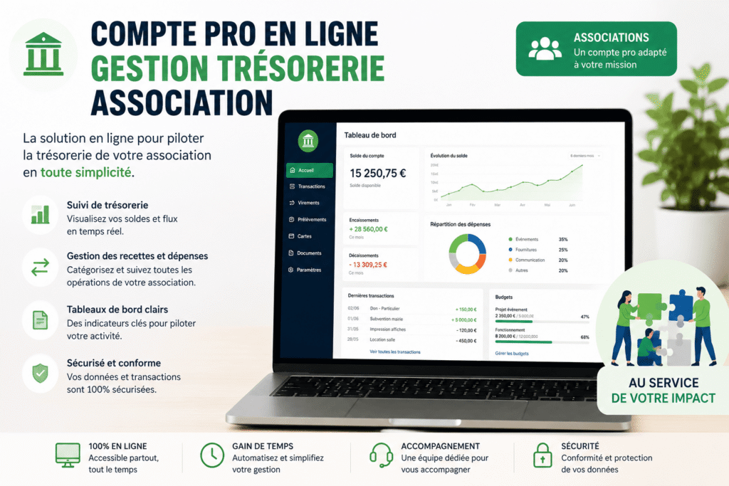 compte pro en ligne gestion trésorerie association
