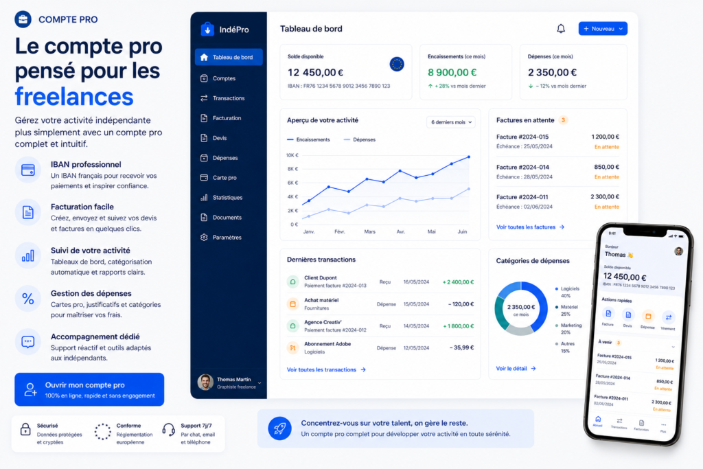 compte pro freelance​pour facturer ses clients et gérer son activité indépendante