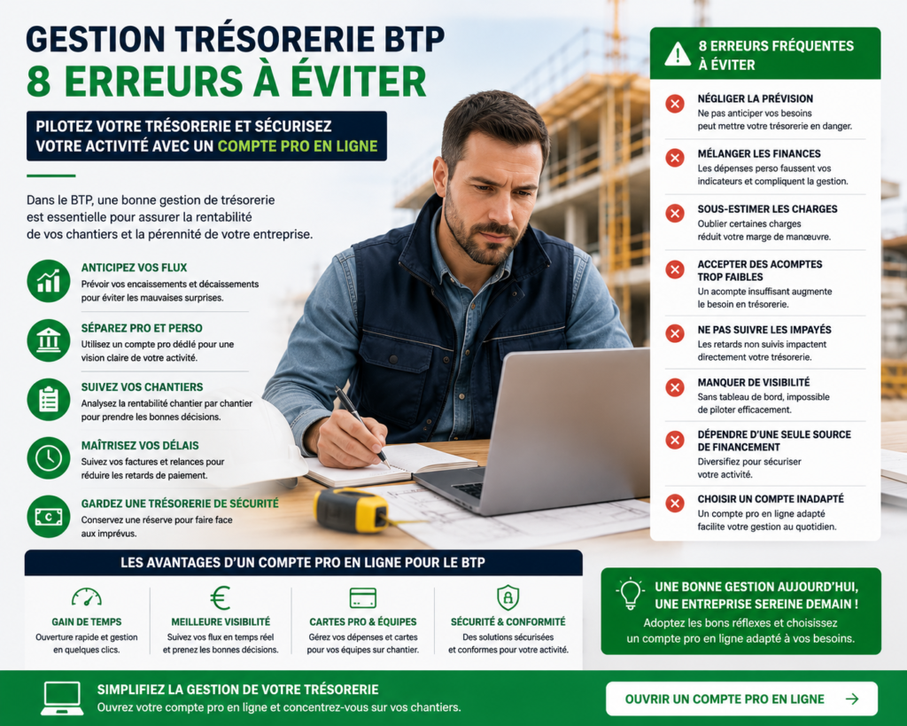 gestion trésorerie btp erreurs à éviter comptes pro en lignepour sécuriser les finances de l'entreprise