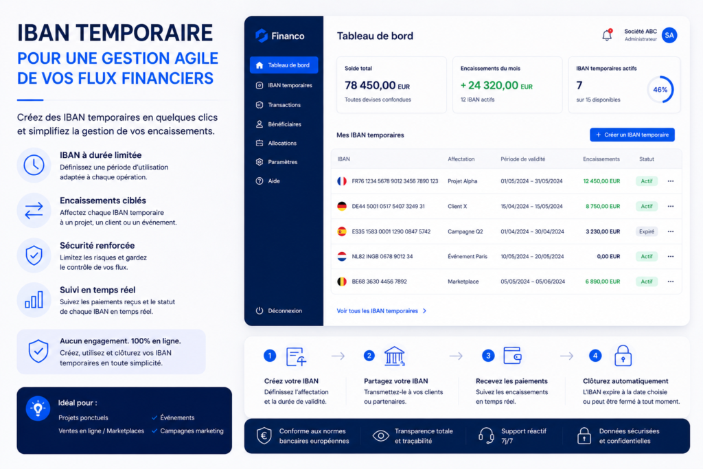 iban temporaire pour suivre et sécuriser les flux financiers d'une entreprise