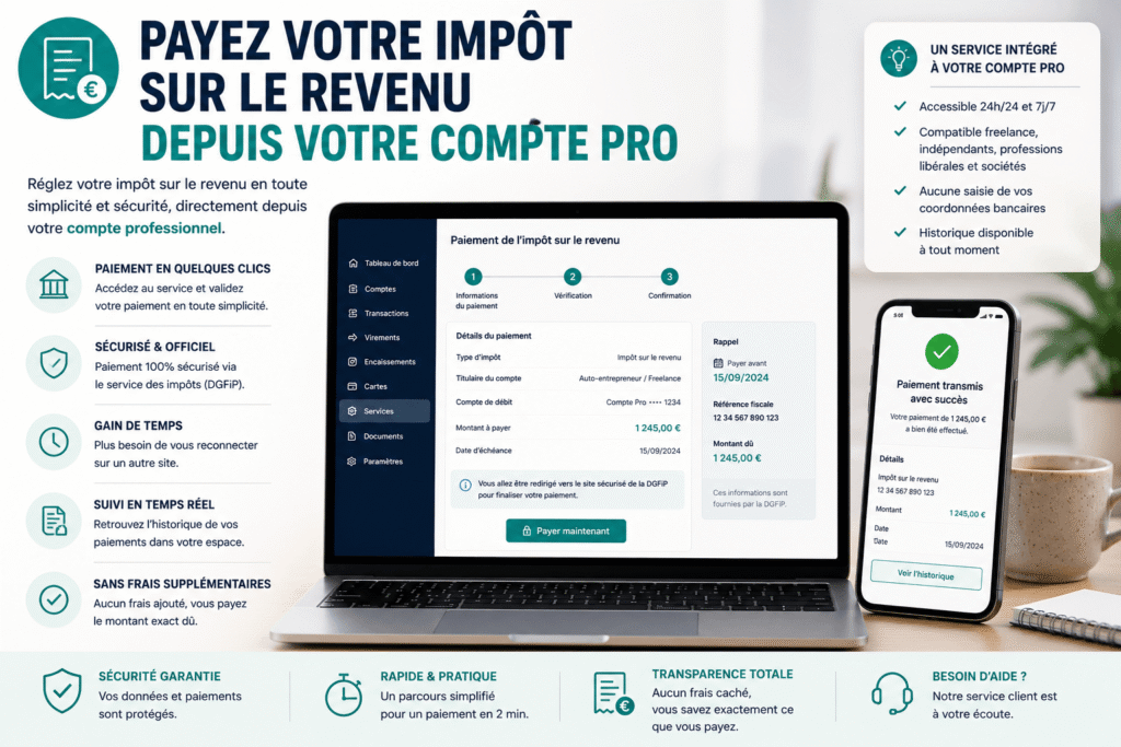 paiement impôt sur le revenu depuis compte pro freelance