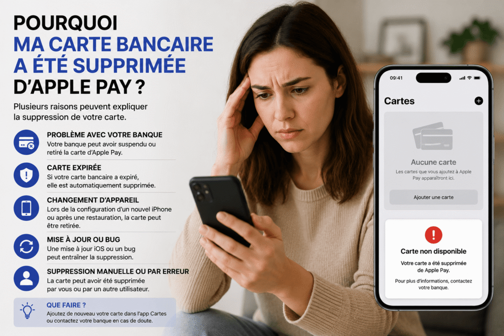 pourquoi ma carte bancaire a été supprimée d'apple pay​? Comprendre les raisons possibles de la disparition d’une carte du portefeuille mobile.