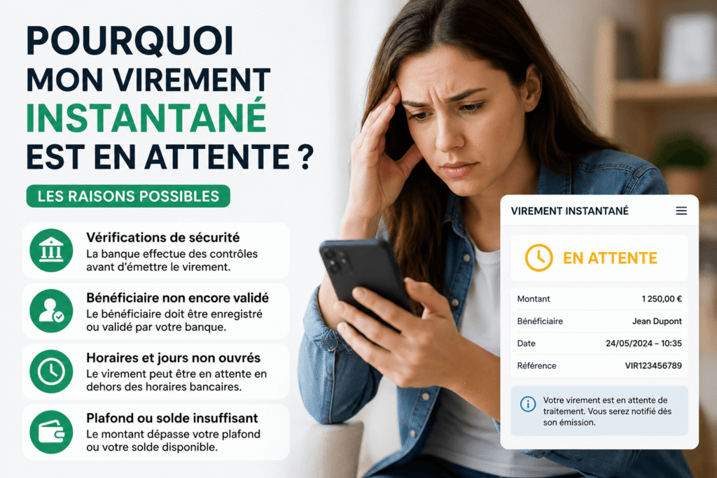 pourquoi mon virement instantané est en attente​ ? Découvrez les causes qui retardent le traitement de votre transfert bancaire.
