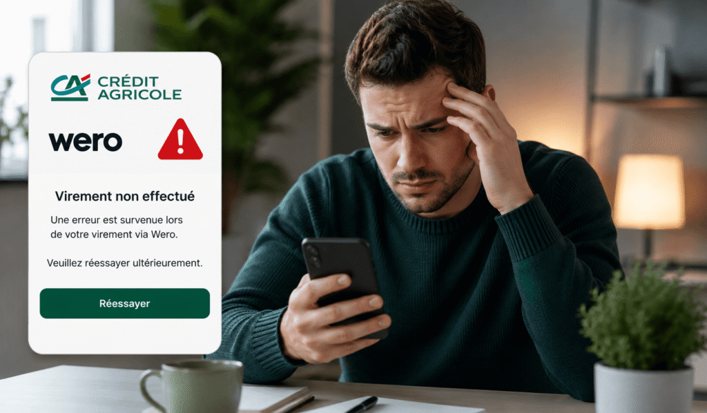 problème virement wero crédit agricole utilisateur confronté à un transfert refusé sur smartphone