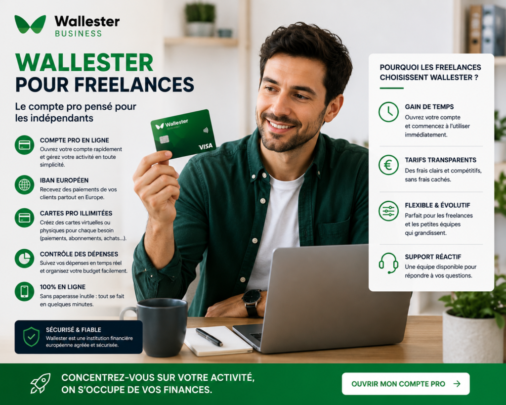 Wallester freelance pour gérer les dépenses et paiements professionnels au quotidien