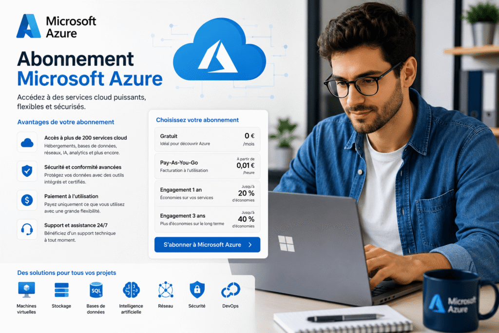 abonnement microsoft azure administré sur un ordinateur par un professionnel