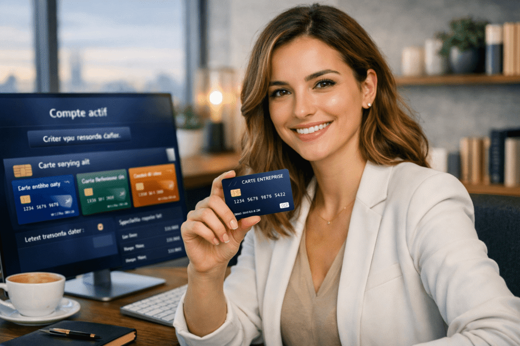 carte bancaire entreprise nominative utilisée par un dirigeant pour gérer les dépenses professionnelles en toute sécurité.