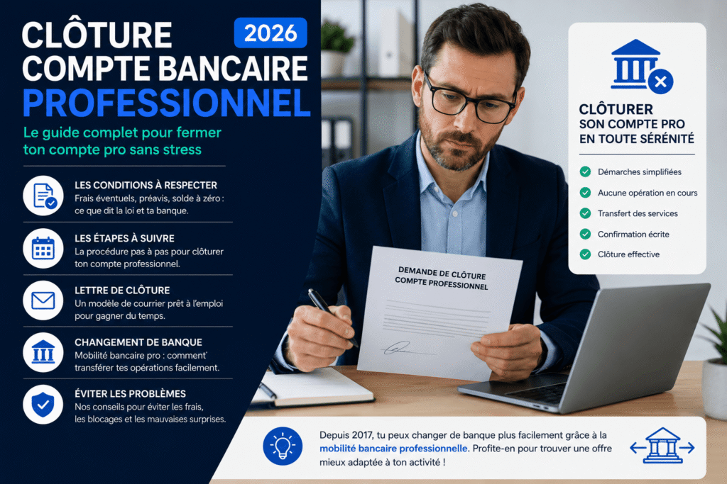 Clôture compte bancaire professionnel : démarches pour fermer un compte pro.