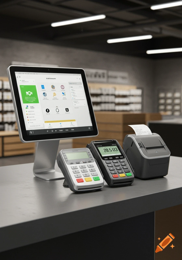 Commerçant installant un terminal carte bancaire sans frais
